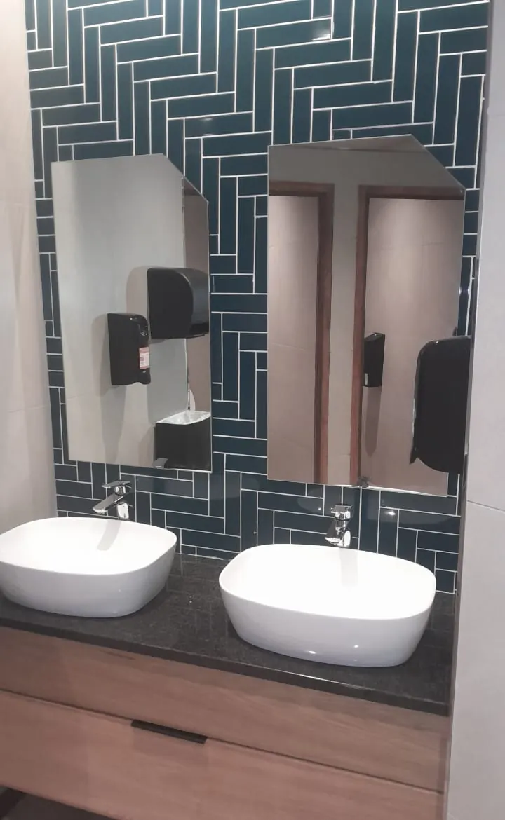 Twin basins and herringbone tiles