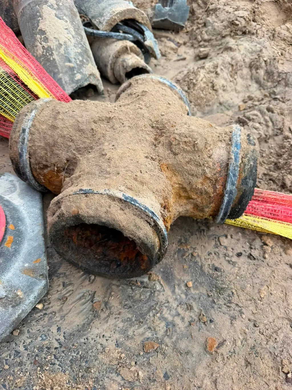 A corroded fitting from the same July 2026 job