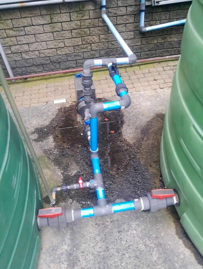 Valves and pipework at a water tank